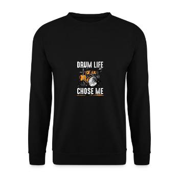 Drum Life m’a choisi comme batteur - Sweat-shirt Unisexe - noir - Devant - Alina (178cm) & Michal (187cm)