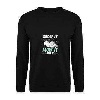 Grow It Mow It Race It Course de tondeuse à gazon - Sweat-shirt Unisexe - noir - Devant - Alina (178cm) & Michal (187cm)