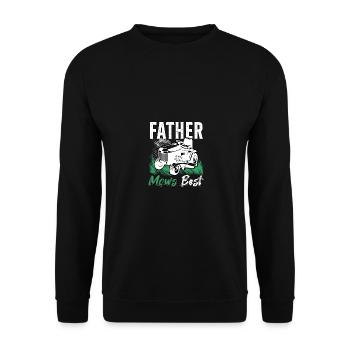 Father Mows Best Rasenmäher Rasenmäherrennen - Unisex Pullover - Schwarz - Vorne - Alina (178cm) & Michal (187cm)