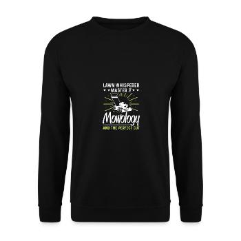 Lawn Whisperer Master Of Mowology Lawn Mower - Unisex Sweatshirt - black - Front - Alina (178cm) & Michal (187cm)