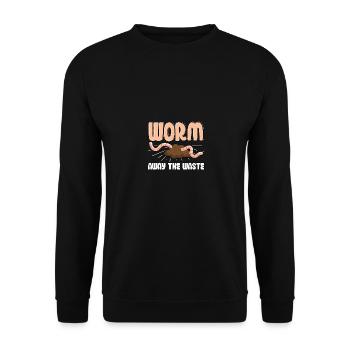 Worm Away The Waste Vermikultur Wurmzucht - Unisex Pullover - Schwarz - Vorne - Alina (178cm) & Michal (187cm)