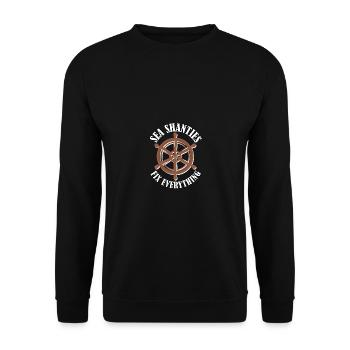 Sea Shanties Fix Everything für Shanty-Sänger - Unisex Pullover - Schwarz - Vorne - Alina (178cm) & Michal (187cm)