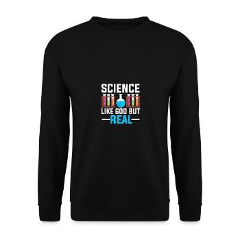 La science comme Dieu, mais réelle pour les athées - Sweat-shirt Unisexe - noir - Devant - Alina (178cm) & Michal (187cm)