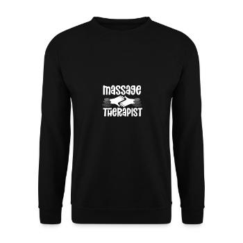 Massage Therapist für Massagetherapeuten Masseure - Unisex Pullover - Schwarz - Vorne - Alina (178cm) & Michal (187cm)