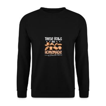 Ces petits pains sont des pâtisseries faites maison - Sweat-shirt Unisexe - noir - Devant - Alina (178cm) & Michal (187cm)