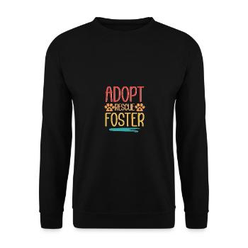 Adopt Rescue Foster Für Tierhalter Tier Retter - Unisex Pullover - Schwarz - Vorne - Alina (178cm) & Michal (187cm)