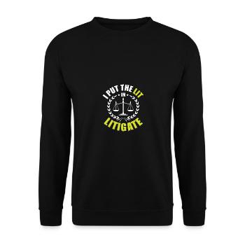J’ai mis la lumière dans le plaidoyer pour les étudiants en droit - Sweat-shirt Unisexe - noir - Devant - Alina (178cm) & Michal (187cm)