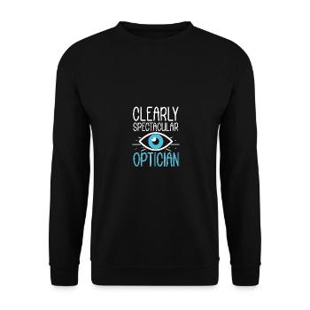 Clearly Spectacular Optician Opticians Optometrists - Unisex Sweatshirt - black - Front - Alina (178cm) & Michal (187cm)