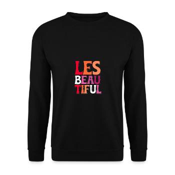 Lesbeautiful Pride Lesbian LGBT - Unisex Sweatshirt - black - Front - Alina (178cm) & Michal (187cm)