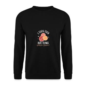 I Crochet Past My Bedtime Crochet Knitting - Unisex Sweatshirt - black - Front - Alina (178cm) & Michal (187cm)