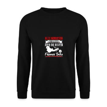 Alle Menschen Gleich Die Besten Fahren Trike - Unisex Pullover - Schwarz - Vorne - Alina (178cm) & Michal (187cm)