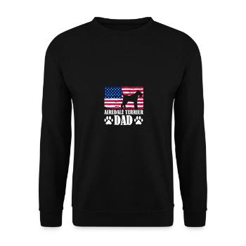 Airedale Terrier Dad USA Für Terrier Besitzer - Unisex Pullover - Schwarz - Vorne - Alina (178cm) & Michal (187cm)