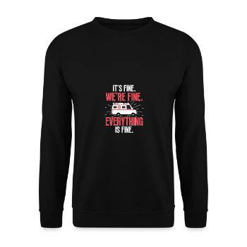 It's Fine We're Finefür Ambulanzfahrer Sanitäter - Unisex Pullover - Schwarz - Vorne - Alina (178cm) & Michal (187cm)