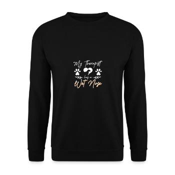 My Therapist Has A Wet Nose for Dog Owners - Unisex Sweatshirt - black - Front - Alina (178cm) & Michal (187cm)