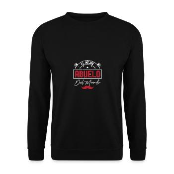 El Mejor Abuelo Del Mundo Spanisch Der Beste Opa - Unisex Pullover - Schwarz - Vorne - Alina (178cm) & Michal (187cm)