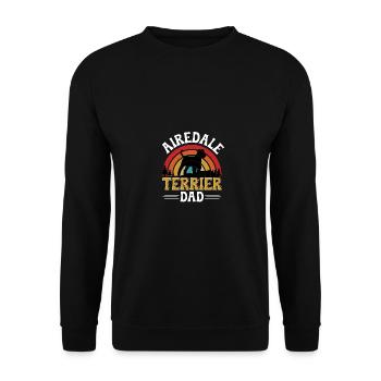 Airedale Terrier Dad for Terrier Owners - Unisex Sweatshirt - black - Front - Alina (178cm) & Michal (187cm)