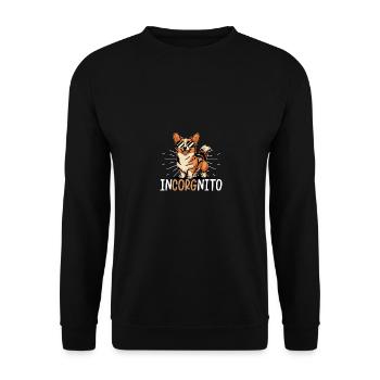 Incorgnito Hund für Welsh Corgi Besitzer - Unisex Pullover - Schwarz - Vorne - Alina (178cm) & Michal (187cm)