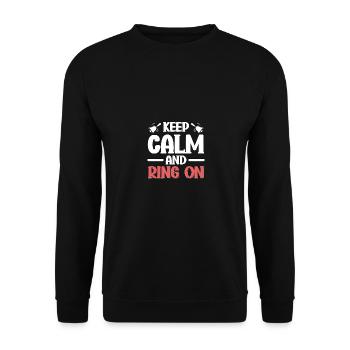 Keep Calm And Ring On Handbell Handglocke - Unisex Sweatshirt - black - Front - Alina (178cm) & Michal (187cm)