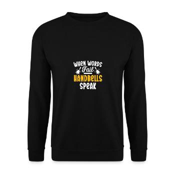 When Words Fail Handbells Speak Handbell - Unisex Sweatshirt - black - Front - Alina (178cm) & Michal (187cm)