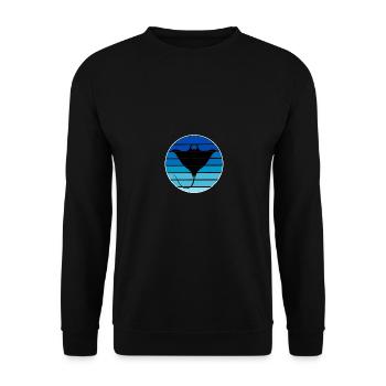 Stachelrochen Manta Blau Sonnenuntergang Ozean - Unisex Pullover - Schwarz - Vorne - Alina (178cm) & Michal (187cm)