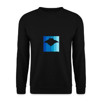Stachelrochen Manta Blau Sonnenuntergang Ozean - Unisex Pullover - Schwarz - Vorne - Alina (178cm) & Michal (187cm)
