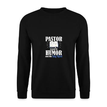 Un pasteur alimenté par l’humour pour les pasteurs - Sweat-shirt Unisexe - noir - Devant - Alina (178cm) & Michal (187cm)