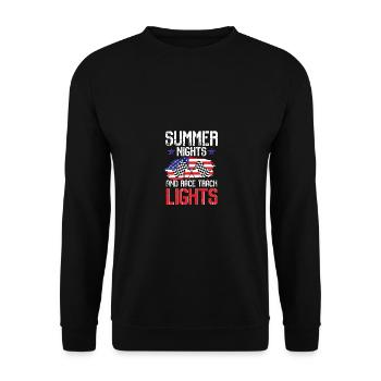 Summer Nights And Race Track Lights Racing Simulator - Unisex Sweatshirt - black - Front - Alina (178cm) & Michal (187cm)