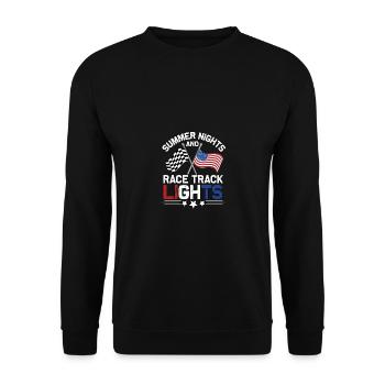 Summer Nights And Race Track Lights Racing Simulator - Unisex Sweatshirt - black - Front - Alina (178cm) & Michal (187cm)