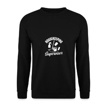 Superviseur de l’entretien ménager Aspirateur Ménage - Sweat-shirt Unisexe - noir - Devant - Alina (178cm) & Michal (187cm)