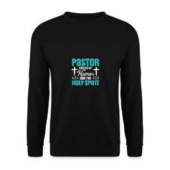Un pasteur alimenté par l’humour pour les pasteurs - Sweat-shirt Unisexe - noir - Devant - Alina (178cm) & Michal (187cm)