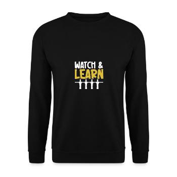 Regardez et apprenez le baby-foot Tischfußball - Sweat-shirt Unisexe - noir - Devant - Alina (178cm) & Michal (187cm)
