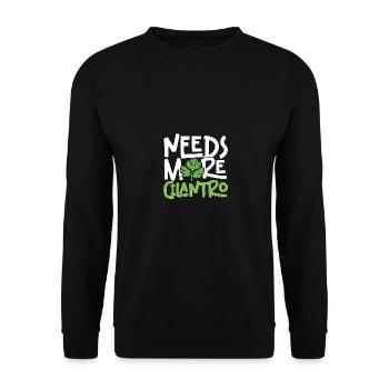 Needs More Cilantro Koriander Liebe - Unisex Pullover - Schwarz - Vorne - Alina (178cm) & Michal (187cm)