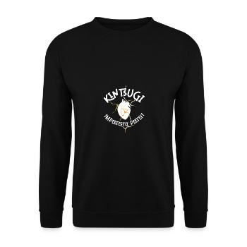 Kintsugi Kintsukuroi imparfaitement parfait - Sweat-shirt Unisexe - noir - Devant - Alina (178cm) & Michal (187cm)
