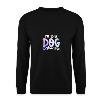 70 ans, j'ai 10 ans en années de chien pour les propriétaires de chiens - Sweat-shirt Unisexe - noir - Devant - Alina (178cm) & Michal (187cm)