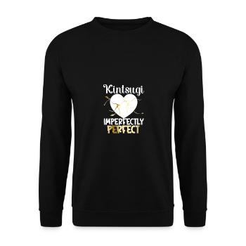 Kintsugi Kintsukuroi imparfaitement parfait - Sweat-shirt Unisexe - noir - Devant - Alina (178cm) & Michal (187cm)
