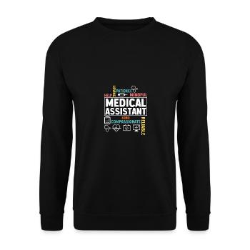 Medical Assistant for Nurses - Unisex Sweatshirt - black - Front - Alina (178cm) & Michal (187cm)