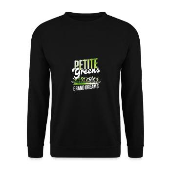 Petite Greens Grand Dreams Gardening Microgreen - Unisex Sweatshirt - black - Front - Alina (178cm) & Michal (187cm)