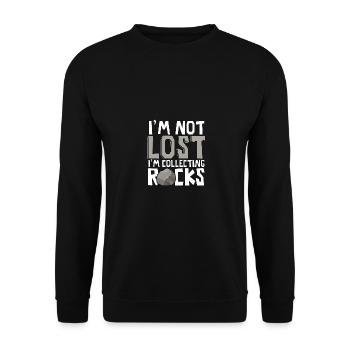 I'm Not Lost I'm Collecting Rocks Geologie für - Unisex Pullover - Schwarz - Vorne - Alina (178cm) & Michal (187cm)