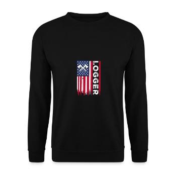 Bûcheron USA Menuisier américain - Sweat-shirt Unisexe - noir - Devant - Alina (178cm) & Michal (187cm)