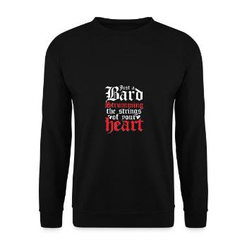 Just A Bard Strumming Strings Of Your Heart - Unisex Sweatshirt - black - Front - Alina (178cm) & Michal (187cm)