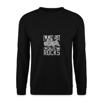 I'm Not Lost I'm Collecting Rocks Geologie für - Unisex Pullover - Schwarz - Vorne - Alina (178cm) & Michal (187cm)