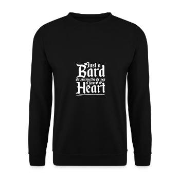 Just A Bard Strumming Strings Of Your Heart - Unisex Sweatshirt - black - Front - Alina (178cm) & Michal (187cm)
