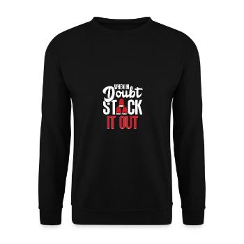 When In Doubt Stack It Out Speed Cup Stacker - Unisex Pullover - Schwarz - Vorne - Alina (178cm) & Michal (187cm)