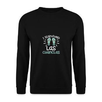 I Survived Las Chanclas Flipflop - Unisex Pullover - Schwarz - Vorne - Alina (178cm) & Michal (187cm)
