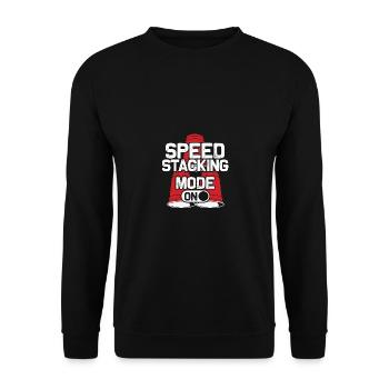 Mode d’empilage rapide sur l’empileur de gobelets - Sweat-shirt Unisexe - noir - Devant - Alina (178cm) & Michal (187cm)