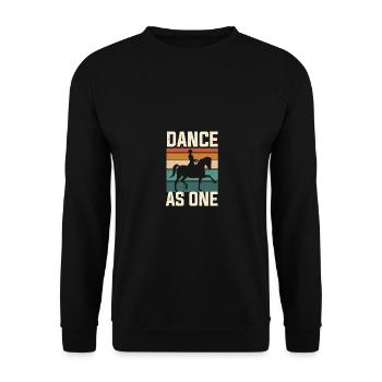 Danser comme un seul cheval Dressage - Sweat-shirt Unisexe - noir - Devant - Alina (178cm) & Michal (187cm)