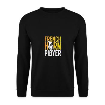 Cor français Cor français pour musiciens - Sweat-shirt Unisexe - noir - Devant - Alina (178cm) & Michal (187cm)