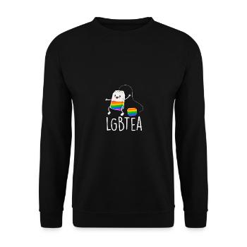 LGBTea Gay Pride Ally LGBT Awareness - Unisex Sweatshirt - black - Front - Alina (178cm) & Michal (187cm)
