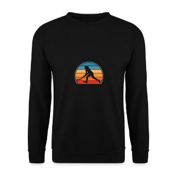 Frauen Feldhockey Hockey Sunset Vintage - Unisex Pullover - Schwarz - Vorne - Alina (178cm) & Michal (187cm)