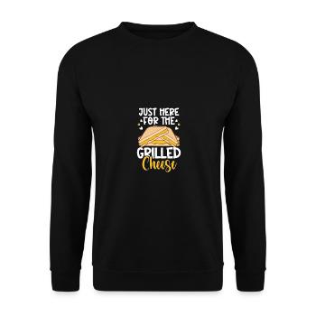 I'm Just Here For the Grilled Cheese Für - Unisex Sweatshirt - black - Front - Alina (178cm) & Michal (187cm)